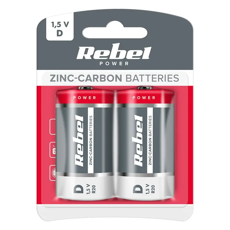 Baterie Rebel Greencell R20 Blister 2 Buc