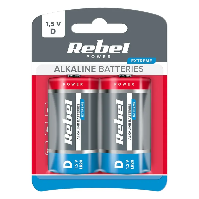Baterie rebel superalcalina extreme r20 blister 2 buc