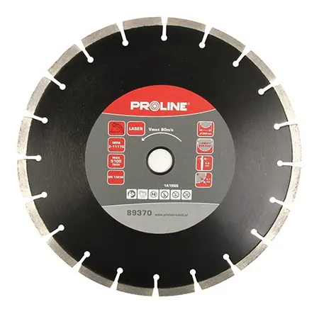 Disc Proline Diamantat Segmentat Laser de Beton Diametru 300 mm Orificiu 25.4 mm
